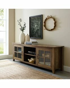Hewson 70in Traditional Wood Glass Door Console Home -Shop Style Sales 3050132599 RLLD 2