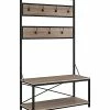 Hewson 72in Industrial Metal And Wood Hall Tree Home