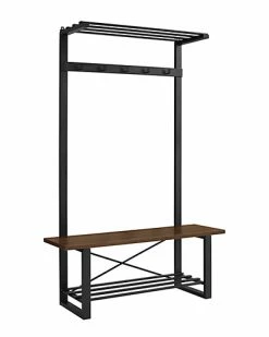 Hewson 72in Modern Industrial Storage Accent Hall Tree Home