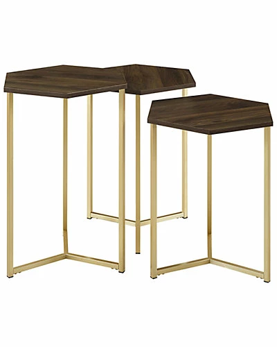Hewson Set Of 3 Glam Nesting Side End Tables Home 3 Hewson Set Of 3 Glam Nesting Side End Tables Home