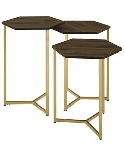 Hewson Set Of 3 Glam Nesting Side End Tables Home 9 Hewson Set Of 3 Glam Nesting Side End Tables Home -Shop Style Sales 3050132684 RLLD 4