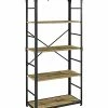 Hewson Industrial Wood Media Storage Bookcase Home