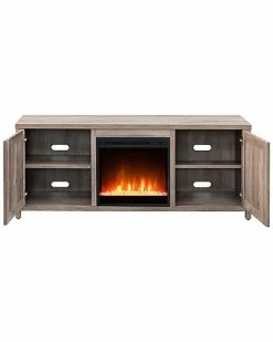 Alternative view of Abraham + Ivy Granger TV Stand With Crystal Fireplace Insert Home