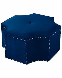 Nicole Miller Rey Velvet Octagon Cocktail Ottoman Home