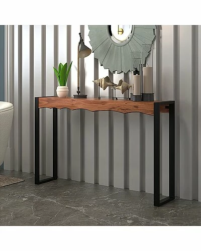 Worldwide Home Furnishings Solid Wood & Iron Console Table 4 Worldwide Home Furnishings Solid Wood & Iron Console Table - Image 2