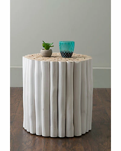 East At Main At Main Katherine Teak Accent Table In White Home 4 East At Main At Main Katherine Teak Accent Table In White Home - Image 2