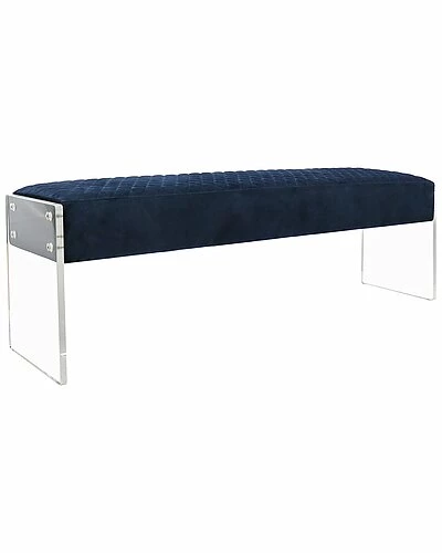 Pasargad Home Tribecca Acrylic & Velvet Bench 3 Pasargad Home Tribecca Acrylic & Velvet Bench