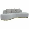 Pasargad Home Simona Collection Modern Curved Sofa