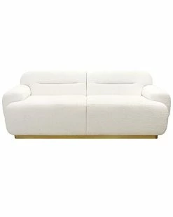 Pasargad Home Giovani Fabric White Sofa