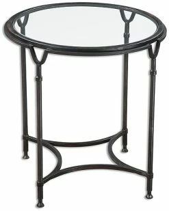 Uttermost Samson Glass Side Table Home