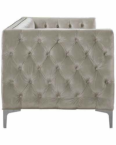 Chic Home Da Vinci Silver Velvet Sofa 5 Chic Home Da Vinci Silver Velvet Sofa - Image 3