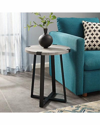 Hewson 18in Farmhouse Round Side End Table Home 4 Hewson 18in Farmhouse Round Side End Table Home - Image 2
