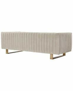 Armen Living Delilah 86In Beige Velvet Square Arm Sofa Home 9 Armen Living Delilah 86In Beige Velvet Square Arm Sofa Home -Shop Style Sales 3050153757 RLLD 4