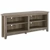 Hewson 58in Transitional Corner TV Stand Home