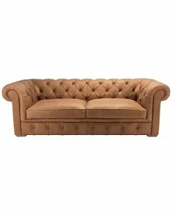 Safavieh Couture Andres Leather Chesterfield Sofa Home