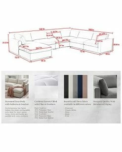 Shabby Chic Yasmin Modular U-Sofa Chaise Sectional Home -Shop Style Sales 3050157755 RLLD 5