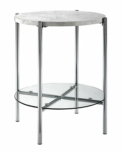 Hewson 20in Glam Round Side End Table Home 3 Hewson 20in Glam Round Side End Table Home