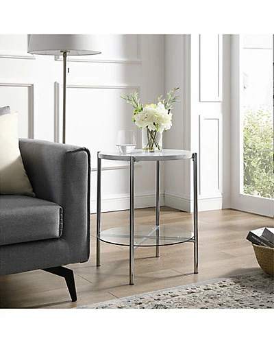 Hewson 20in Glam Round Side End Table Home 4 Hewson 20in Glam Round Side End Table Home - Image 2