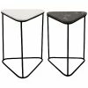 Sagebrook Home T Of 2 Metal/Marble Triangle Side Tables