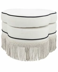 Sagebrook Home Club Ottoman W/ Fringes