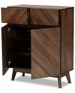 Design Studios Hartman Mid-Century Modern Walnut Brown Finished Wood Shoe Cabinet Home 10 Design Studios Hartman Mid-Century Modern Walnut Brown Finished Wood Shoe Cabinet Home -Shop Style Sales 3050165219 RLLD 2