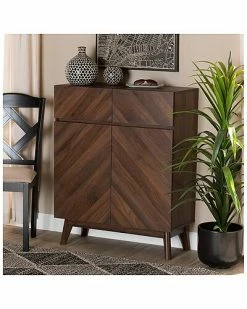 Design Studios Hartman Mid-Century Modern Walnut Brown Finished Wood Shoe Cabinet Home 15 Design Studios Hartman Mid-Century Modern Walnut Brown Finished Wood Shoe Cabinet Home -Shop Style Sales 3050165219 RLLD 7