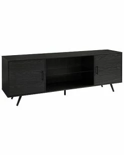 Hewson Mid-Century Modern Glass Shelf 2-Door TV Stand Home -Shop Style Sales 3050167182 RLLD 2
