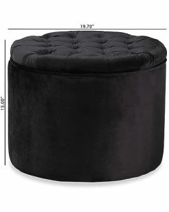 Baxton Studio Livana Velvet Storage Ottoman Home -Shop Style Sales 3050169150 RLLD 3