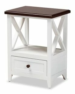 Baxton Studio Vesta 1-Drawer End Table Home