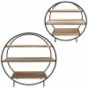 Sagebrook Home T Of 2 Wood/Metal Round 3-Shelved Bookstand
