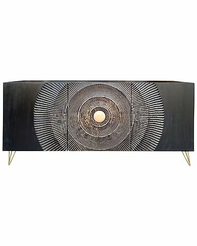 Sagebrook Home Wood 63X30 Carved Circle Console Cabinet 3 Sagebrook Home Wood 63X30 Carved Circle Console Cabinet