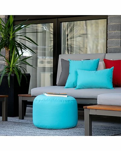 Gouchee Home Soleil Dotcom Indoor/ Outdoor Round Ottoman Pouf 4 Gouchee Home Soleil Dotcom Indoor/ Outdoor Round Ottoman Pouf - Image 2