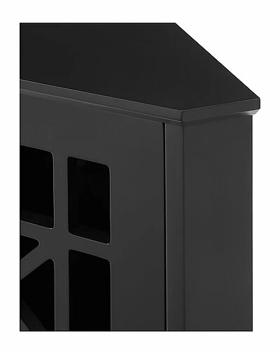 Hewson Fretwork Black Corner Accent Cabinet Home 6 Hewson Fretwork Black Corner Accent Cabinet Home - Image 4