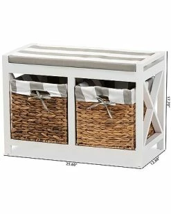 Baxton Studio Abarne Modern Contemporary Storage Bench With Baskets Home -Shop Style Sales 3050183722 RLLD 3