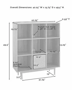 Crosley Liam 9 Cube Record Storage Bookcase With Speaker Home -Shop Style Sales 3050185805 RLLD 3