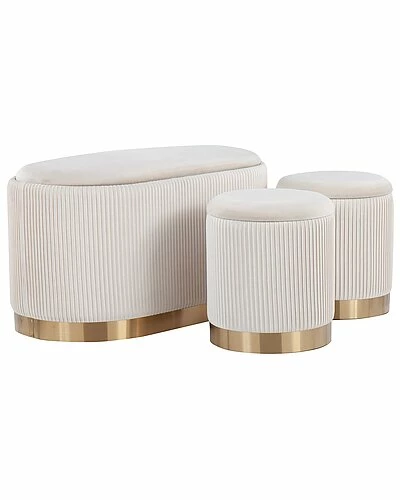 Lumisource Set Of 2 Marla Deluxe Nesting Pleated Ottomans Home 3 Lumisource Set Of 2 Marla Deluxe Nesting Pleated Ottomans Home