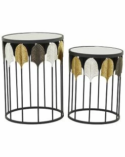Peyton Lane Set Of 2 Black Contemporary Metal Accent Table Home -Shop Style Sales 3050187100 RLLD 3
