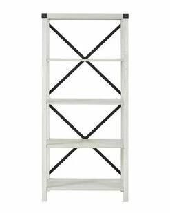 Hewson 64in Farmhouse Metal X Bookshelf Home