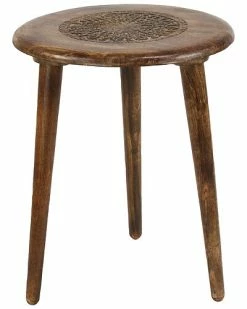 Peyton Lane Handmade Carved Accent Table Home