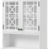 Alaterre Derby 27in Wall Mounted Bath Storage Cabinet With Glass Cabinet Doors And Shelf Home 1 Alaterre Derby 27in Wall Mounted Bath Storage Cabinet With Glass Cabinet Doors And Shelf Home -Shop Style Sales 3050197222 RLLD 1