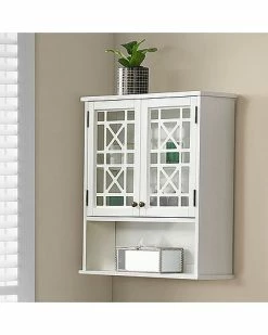 Alaterre Derby 27in Wall Mounted Bath Storage Cabinet With Glass Cabinet Doors And Shelf Home -Shop Style Sales 3050197222 RLLD 2