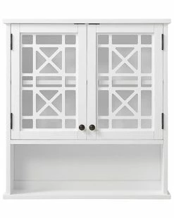 Alaterre Derby 27in Wall Mounted Bath Storage Cabinet With Glass Cabinet Doors And Shelf Home -Shop Style Sales 3050197222 RLLD 6
