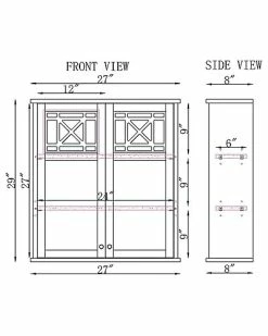 Alaterre Derby 27in Wall Mounted Bath Storage Cabinet With Glass Cabinet Doors Home 7 Alaterre Derby 27in Wall Mounted Bath Storage Cabinet With Glass Cabinet Doors Home -Shop Style Sales 3050197223 RLLD 3