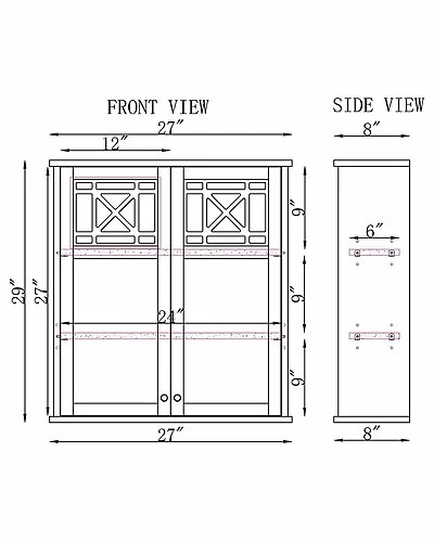 Alaterre Derby 27in Wall Mounted Bath Storage Cabinet With Glass Cabinet Doors Home 5 Alaterre Derby 27in Wall Mounted Bath Storage Cabinet With Glass Cabinet Doors Home - Image 3