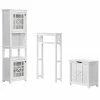 Alaterre Derby 4pc Bathroom Set With Over Toilet Open Storage Shelf, Hamper, Floor Cabinet, And Hutch Home 2 Alaterre Derby 4pc Bathroom Set With Over Toilet Open Storage Shelf, Hamper, Floor Cabinet, And Hutch Home -Shop Style Sales 3050197231 RLLD 1