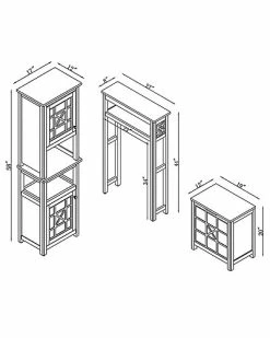 Alaterre Derby 4pc Bathroom Set With Over Toilet Open Storage Shelf, Hamper, Floor Cabinet, And Hutch Home 11 Alaterre Derby 4pc Bathroom Set With Over Toilet Open Storage Shelf, Hamper, Floor Cabinet, And Hutch Home -Shop Style Sales 3050197231 RLLD 3
