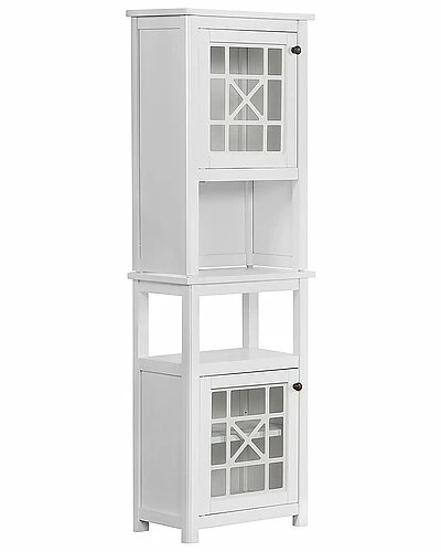 Alaterre Derby 4pc Bathroom Set With Over Toilet Open Storage Shelf, Hamper, Floor Cabinet, And Hutch Home 7 Alaterre Derby 4pc Bathroom Set With Over Toilet Open Storage Shelf, Hamper, Floor Cabinet, And Hutch Home - Image 5