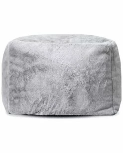 Gouchee Home Pielle Faux Rabbit Fur Square Pouf