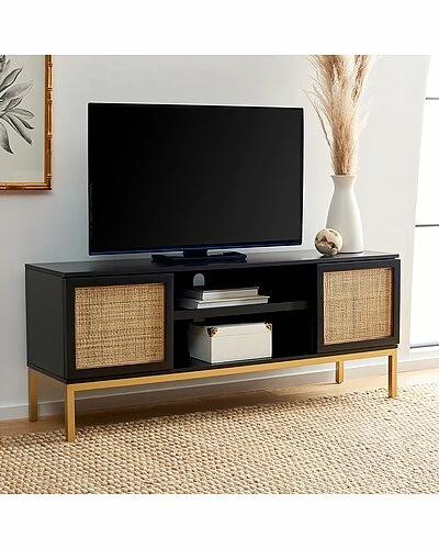 Safavieh Zadie 1-Shelf Rattan Media Stand Home 4 Safavieh Zadie 1-Shelf Rattan Media Stand Home - Image 2