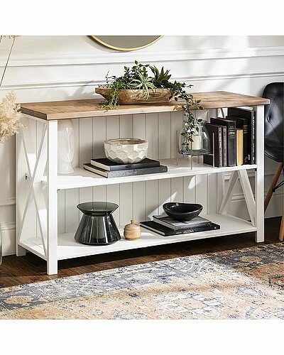 Hewson Lucas 52in Solid Wood Farmhouse Storage Console Home 4 Hewson Lucas 52in Solid Wood Farmhouse Storage Console Home - Image 2